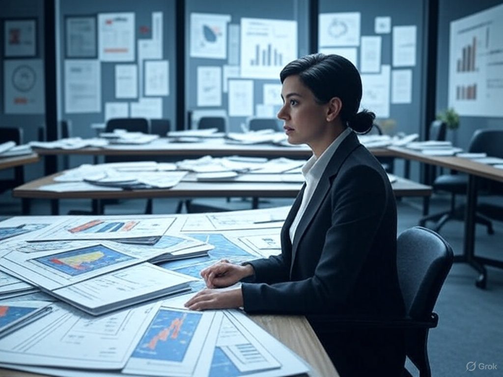A worried person looks at a monitor